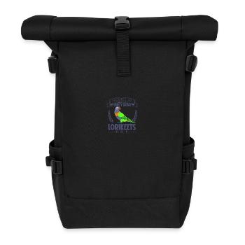 Federn und Freude - Lori - Rolltop Rucksack - Schwarz - Vorne