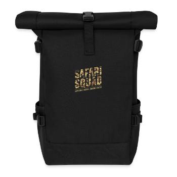 Safari Squad - Abenteuer Zusammen, Erinnerungen - Rolltop Rucksack - Schwarz - Vorne