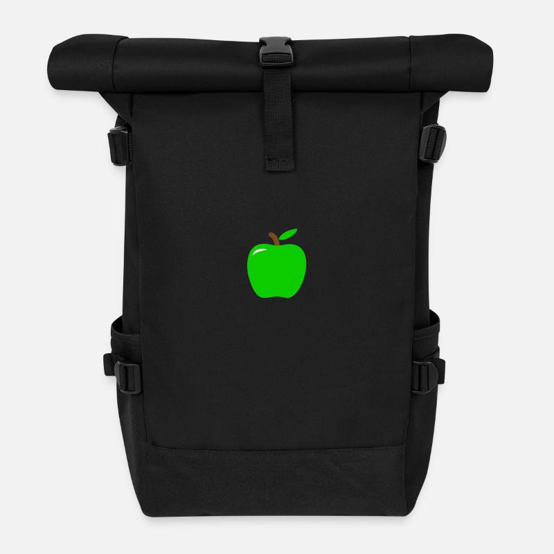 grüner Apfel - Rolltop Rucksack - Schwarz