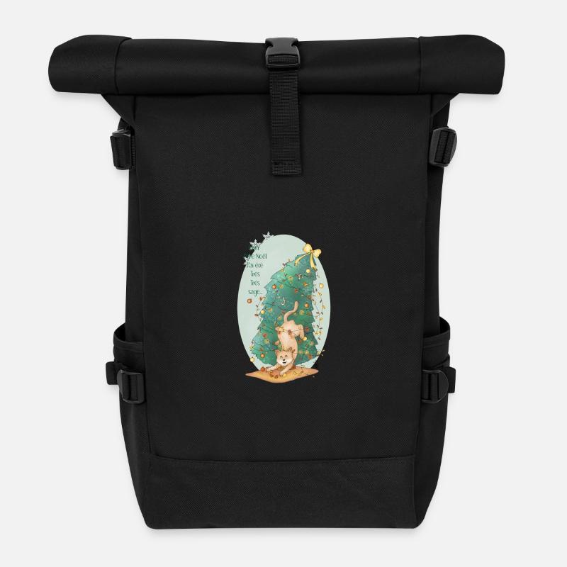 chat_sapin - Rolltop Rucksack - Schwarz