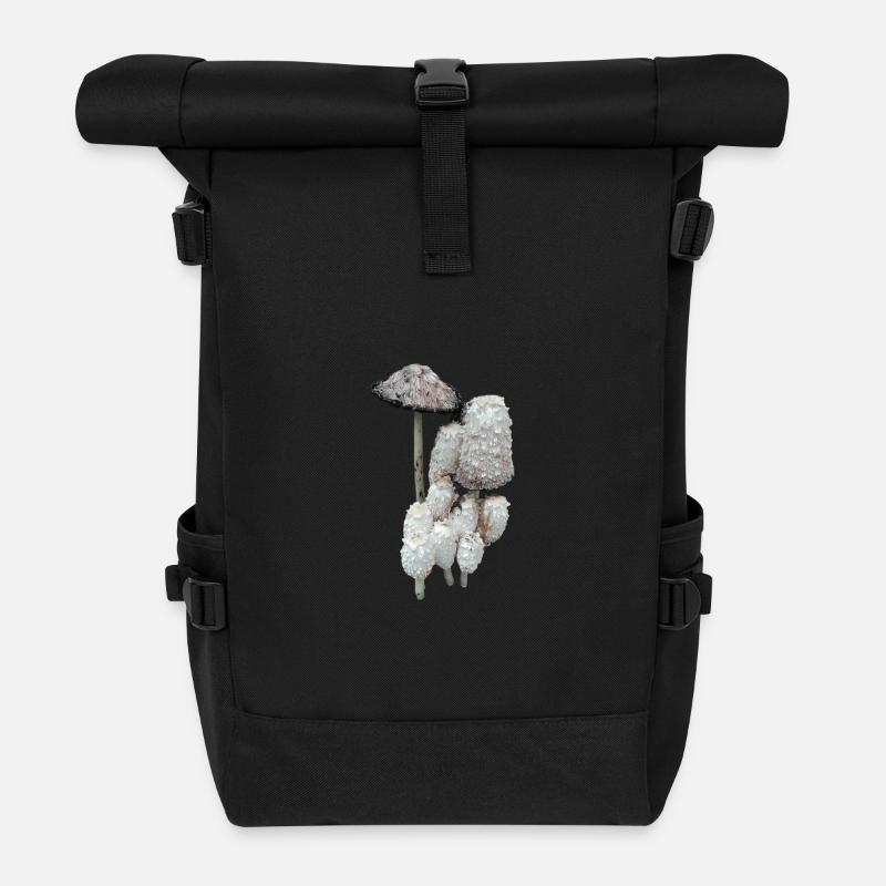 Shaggy Forest Pilze - Rolltop Rucksack - Schwarz