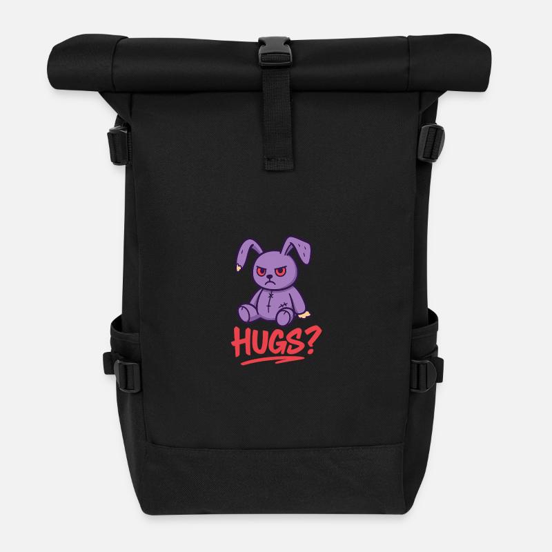 Grummel Rabbit - Roll Top Backpack - black