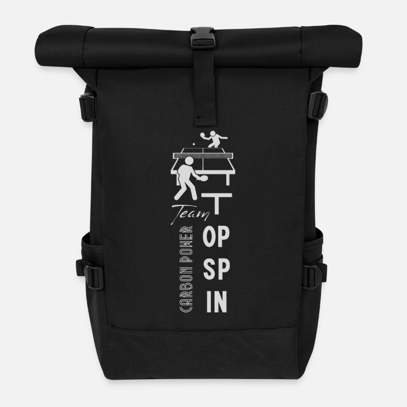 Tischtennis Teamgeist - Rolltop Rucksack - Schwarz