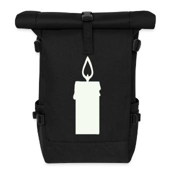 Light silhouette candle in lantern - Roll Top Backpack - black - Front