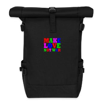 Make love not war - Roll Top Backpack - black - Front