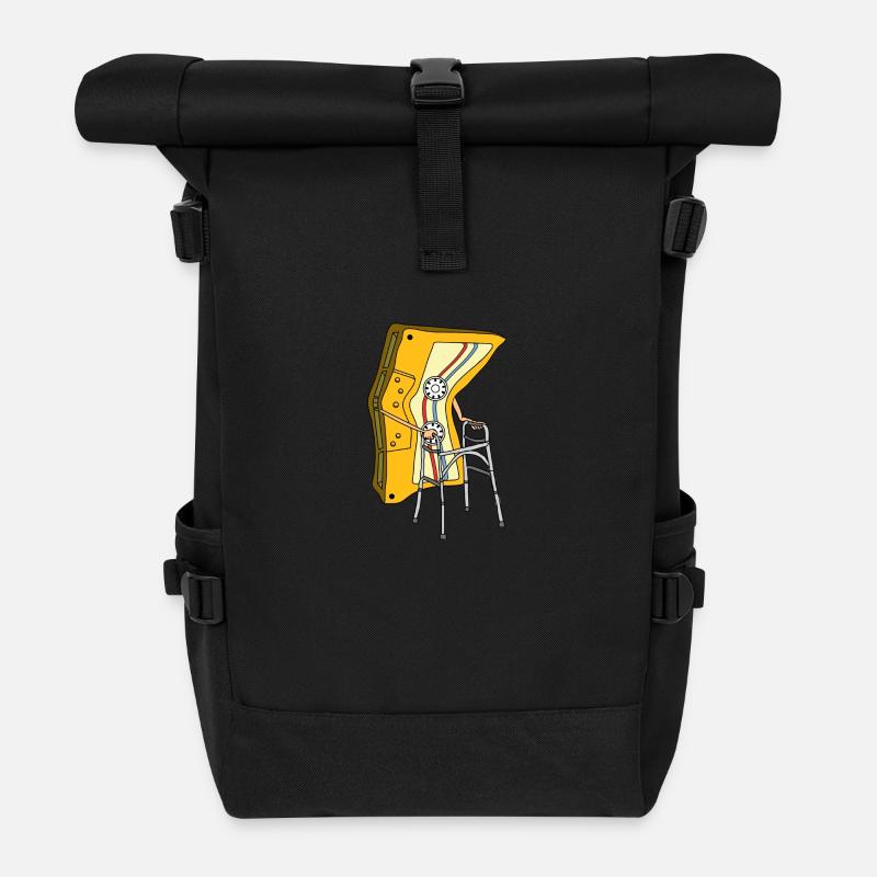 Old tape cassette music vintage style - Roll Top Backpack - black