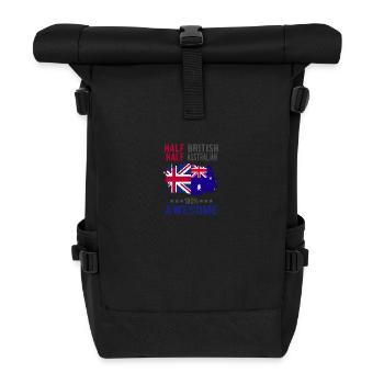 Halb Brite Halb Australier - Rolltop Rucksack - Schwarz - Vorne