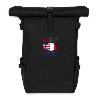 Halb Brite Halb Mateser - Rolltop Rucksack - Schwarz - Vorne