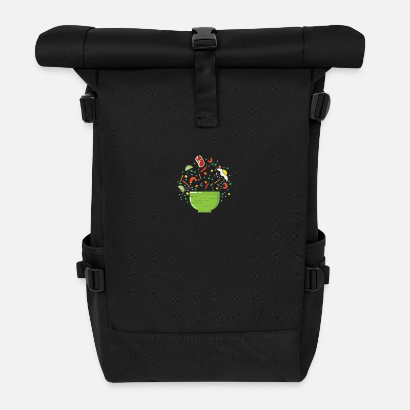 asiatische Bowl - Rolltop Rucksack - Schwarz