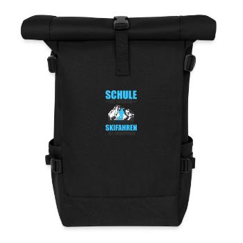 Schule ist wichtig Skifahren ist wichtiger ski - Rolltop Rucksack - Schwarz - Vorne