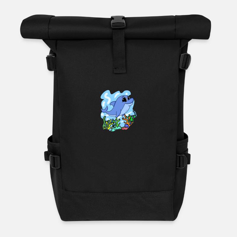 Delfin - Rolltop Rucksack - Schwarz