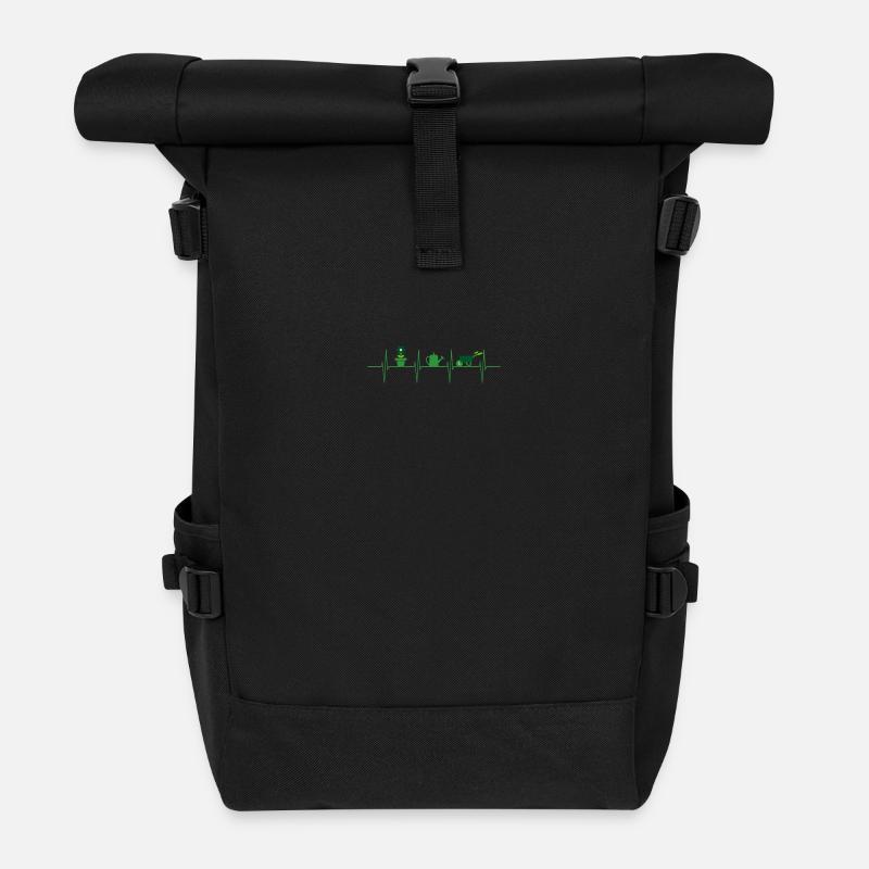 Garten herzschlag EKG heartbeat Garten Gärtner - Rolltop Rucksack - Schwarz