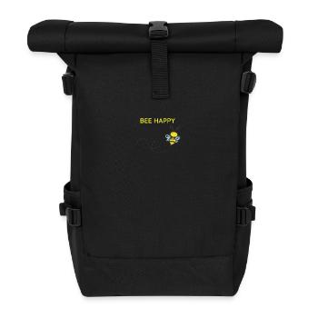 Bee Happy - Rolltop Rucksack - Schwarz - Vorne