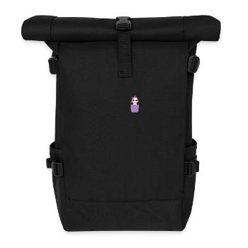 Unicorn Shirt Bag Breast Pocket Unicorn Gift - Roll Top Backpack - black - Front