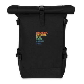 8th Birthday, August 2015, 8 Year Anniversary - Roll Top Backpack - black - Front