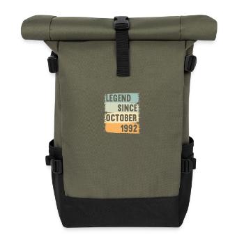 Geboren October 1992 30 Jahre 30er 30.Geburtstag - Rolltop Rucksack - Olive/Schwarz - Vorne