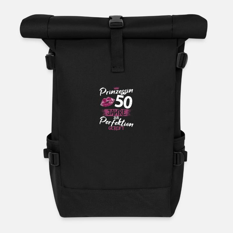 50. Geburtstag 50 Jahre Perfektion Prinzessin - Rolltop Rucksack - Schwarz