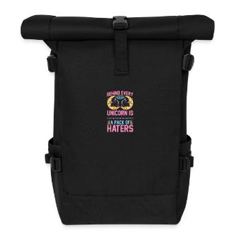 Behind every successful unicorn are haters - Roll Top Backpack - black - Front