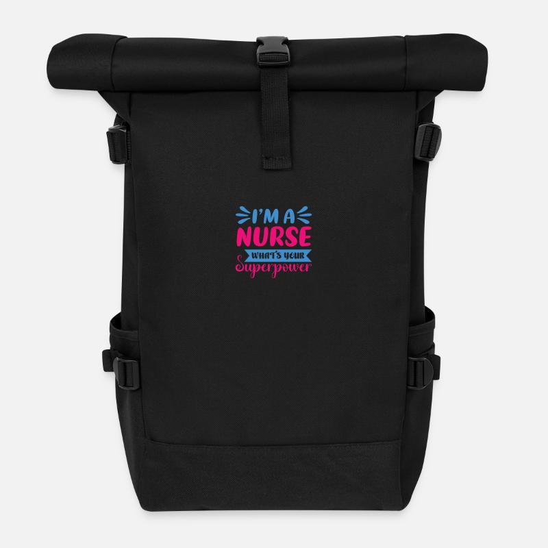 Health and Nurse - Roll Top Backpack - black