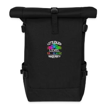 Level 10. KLASSE keep calm and game on - Rolltop Rucksack - Schwarz - Vorne