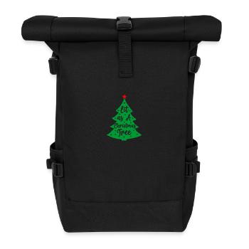 Illuminated like a Christmas tree Norwegian pattern - Roll Top Backpack - black - Front