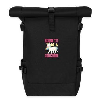 Einhorn Born To Be A Unicorn - Rolltop Rucksack - Schwarz - Vorne