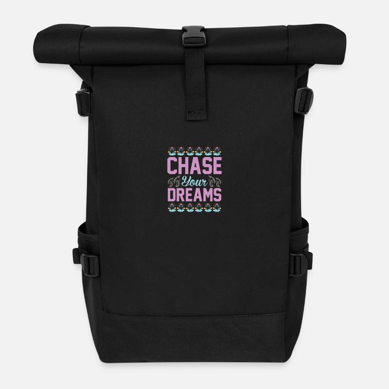 Live your dreams Unicorn - Roll Top Backpack - black