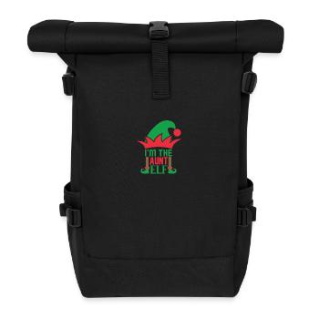 Ich bin die Tante Elf Norweger Muster - Rolltop Rucksack - Schwarz - Vorne