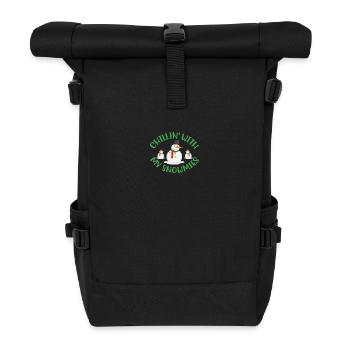 Chillin' with my Snowmies Norwegian patterns - Roll Top Backpack - black - Front