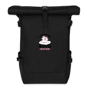 Même les licornes ont besoin de café licorne - Sac à dos roll top - noir - Devant