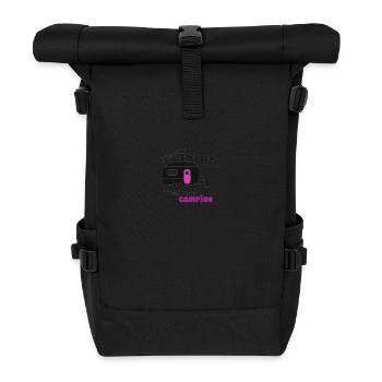 Camping Therapy Nature Outdoor Mountains - Roll Top Backpack - black - Front