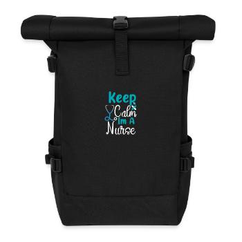 Keep Calm Im A Nurse - Rolltop Rucksack - Schwarz - Vorne