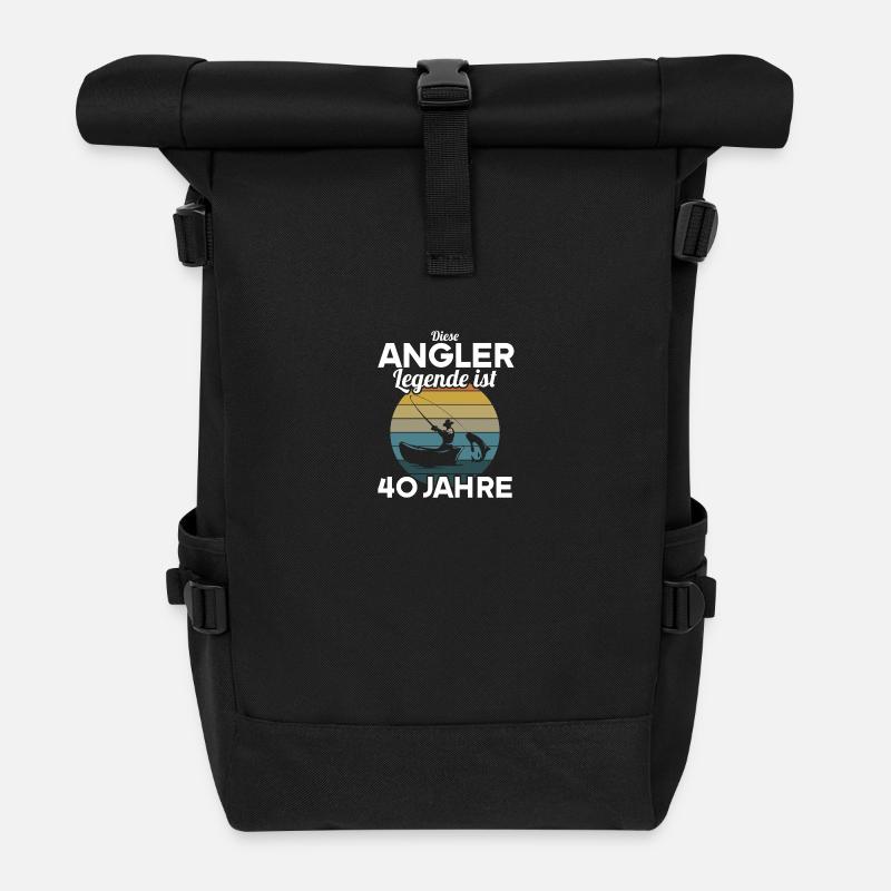 Diese Angler Legende ist 40 Jahre 40 Geburtstag - Rolltop Rucksack - Schwarz