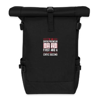 I am a wine critic - Roll Top Backpack - black - Front