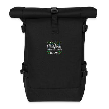 Ugly Christmas Christmas is the time for wine - Roll Top Backpack - black - Front