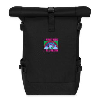 I'M NOT WEIRD, I'M A UNICORN Unicorn - Roll Top Backpack - black - Front