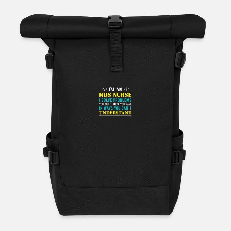 Infirmière MDS - Sac à dos roll top - noir