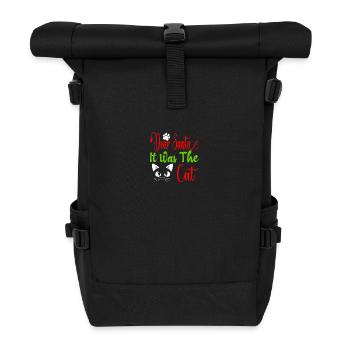 Dear Santa Claus it was the cat - Roll Top Backpack - black - Front