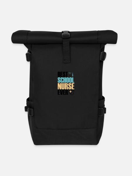 Beste Schulkrankenschwester - Rolltop Rucksack - Schwarz