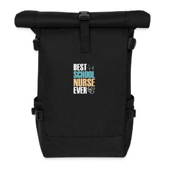 Beste Schulkrankenschwester - Rolltop Rucksack - Schwarz - Vorne
