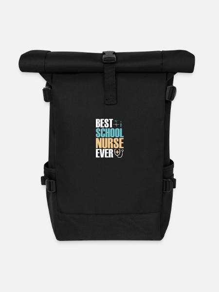 Beste Schulkrankenschwester - Rolltop Rucksack - Schwarz