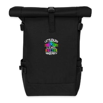 Level DOKTOR keep calm and game on - Rolltop Rucksack - Schwarz - Vorne
