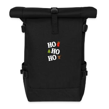 Ho ho ho Ugly Christmas Sweater - Rolltop Rucksack - Schwarz - Vorne