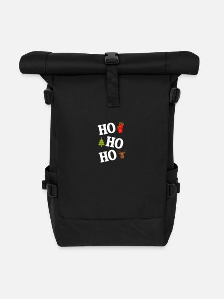Ho ho ho Ugly Christmas Sweater - Rolltop Rucksack - Schwarz