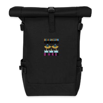 Soyez une licorne sur une prairie de chevaux Licorne - Sac à dos roll top - noir - Devant
