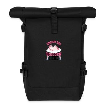 Dream Big Einhorn Unicorn - Roll Top Backpack - black - Front