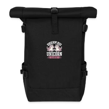 Dreams big little unicorn unicorn - Roll Top Backpack - black - Front