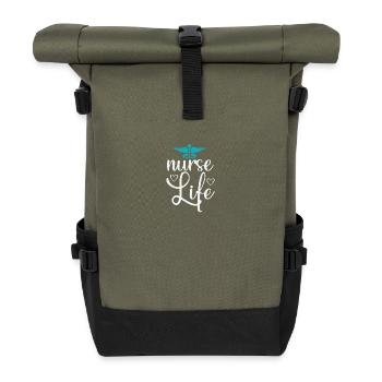 Krankenschwester Leben - Rolltop Rucksack - Olive/Schwarz - Vorne