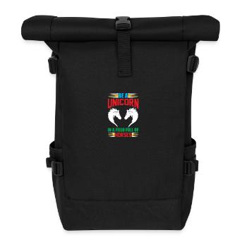 Be a unicorn in a horse field Unicorn - Roll Top Backpack - black - Front