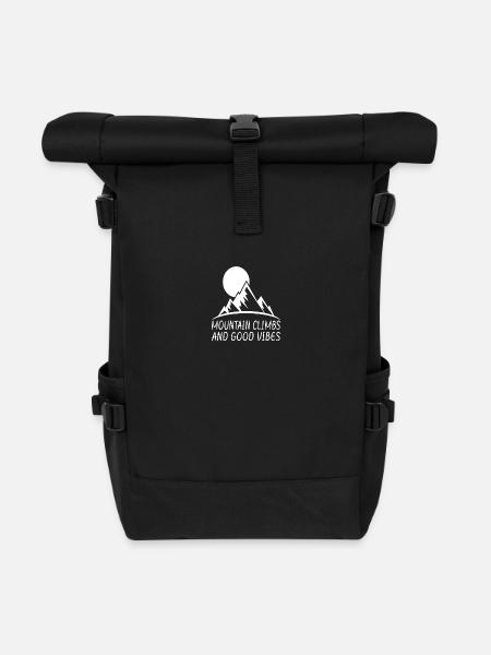 Wandern Wanderer Zelten lustiger Spruch - Rolltop Rucksack - Schwarz